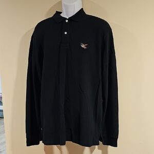 American Living Black Polo with Embroidered Eagle. Size Xl. Nwt.